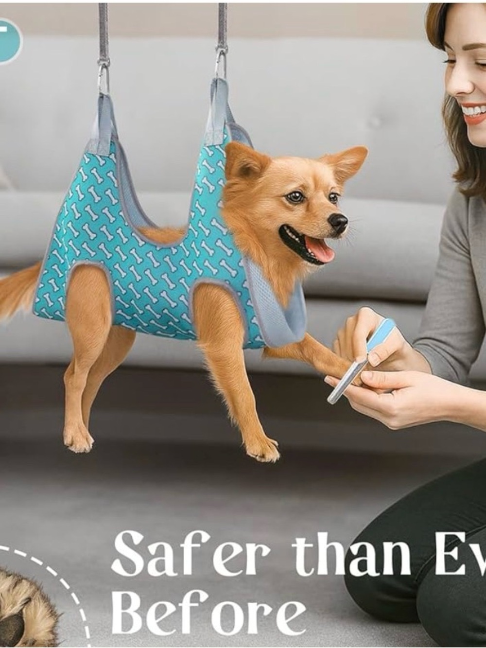 Blue Dog Bone Pattern Pet Tug Toy Mat